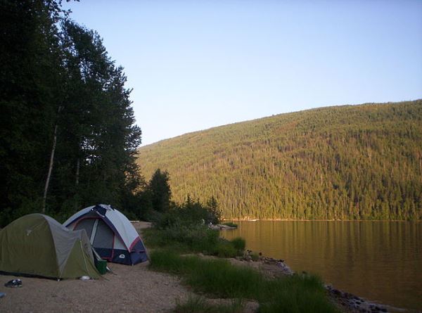 Camping by Barriere Lake, British Columbia, Canada