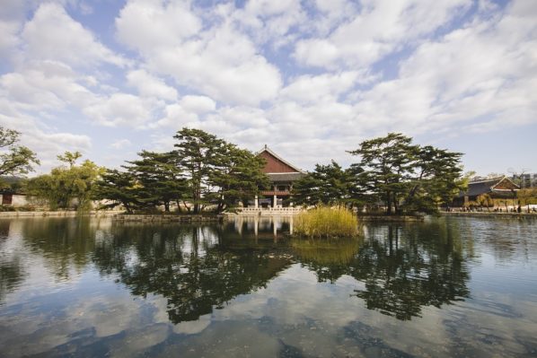 South Korea Temple Lake