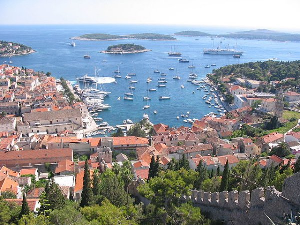 The town of Hvar and its harbour.