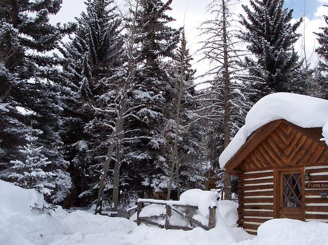 Winter Log Cabin