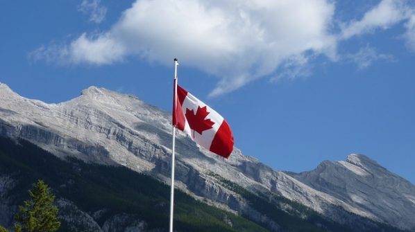 Canada Flag Mountains